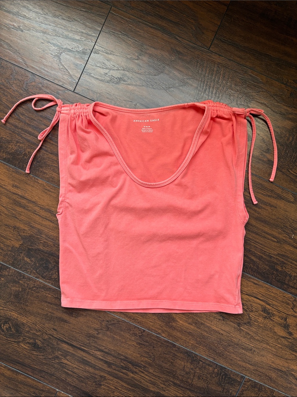 American Eagle Outfitters Coral Drawstring Shoulder Tank